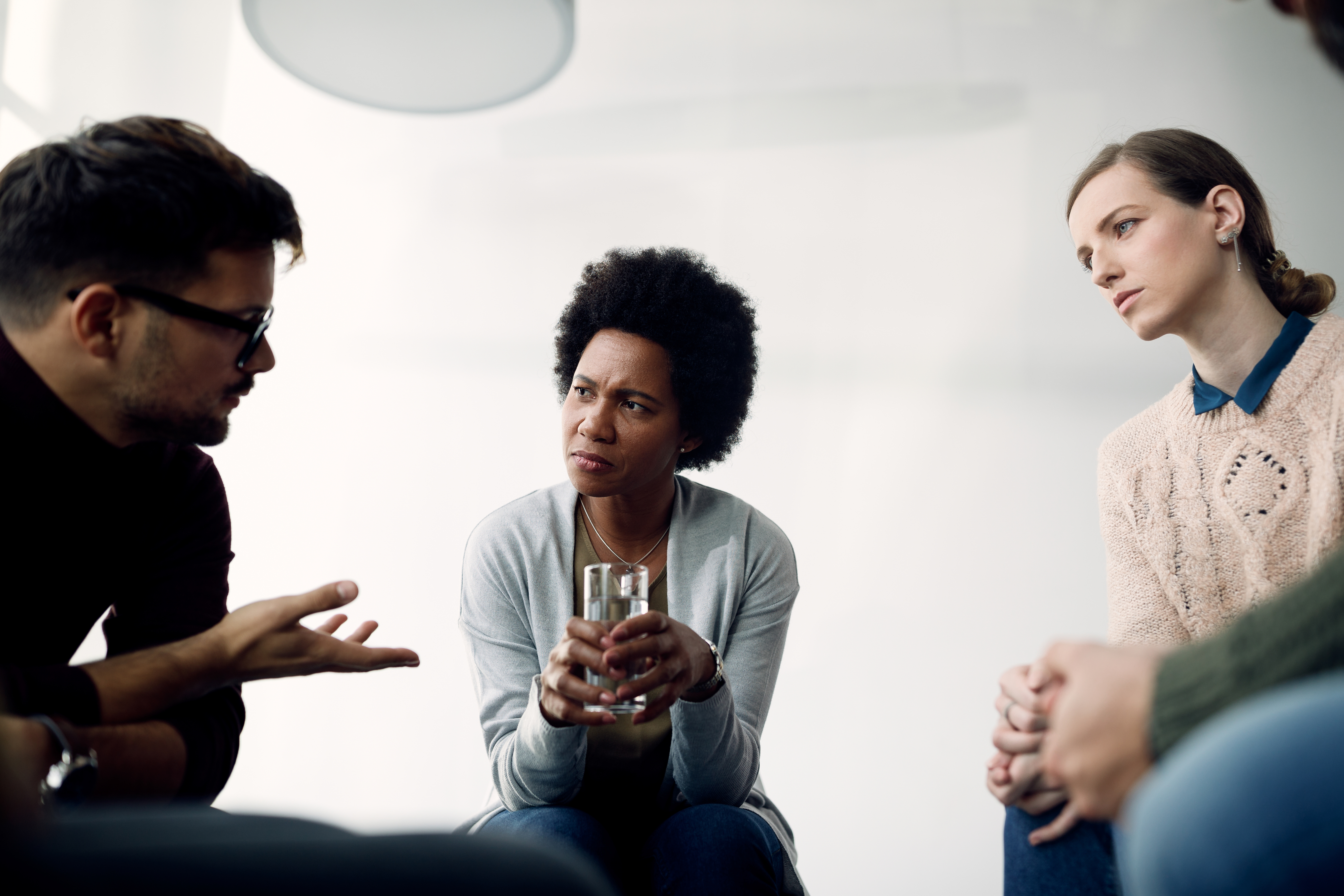 People participating in a group discussion